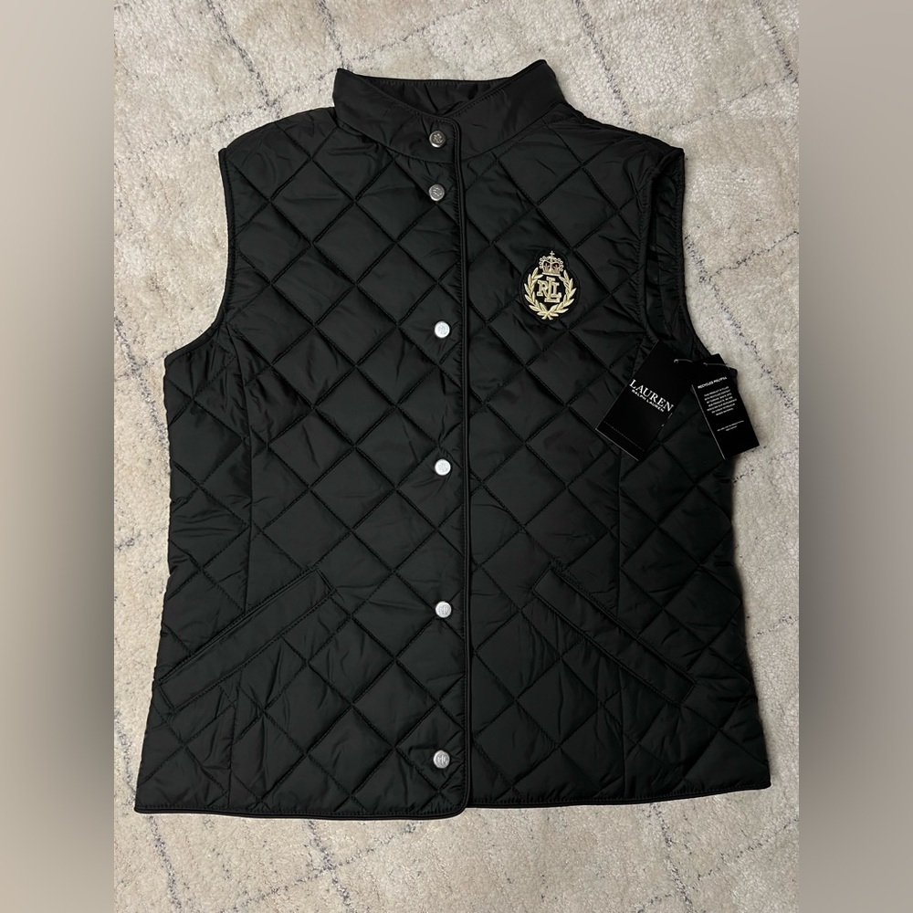 Ralph Lauren Quilted Vest Black M NWT — Timeless Old Money Elegance - Picture 6 of 7